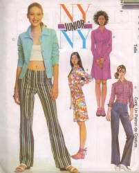 3594 Simplicity  JR NY NY SHIRT-DRESS, SHIRT,  LO RISE PANTS PATTERN 11/12-17/18 or 3/4-9/10 choice Uncut